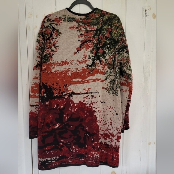 J. Jill Luxurious Multi Scenic Knit Cardigan Duster Sweater - Picture 8 of 14